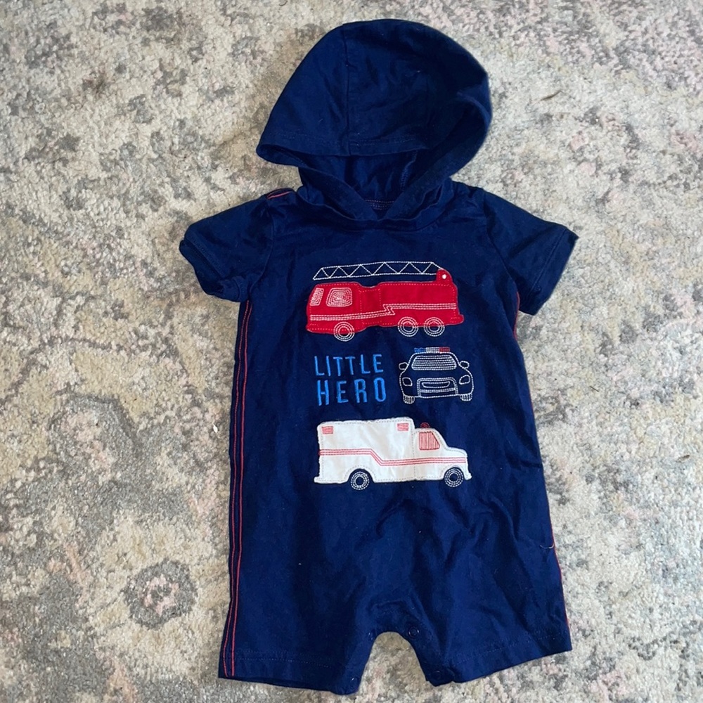 Never worn hooded romper